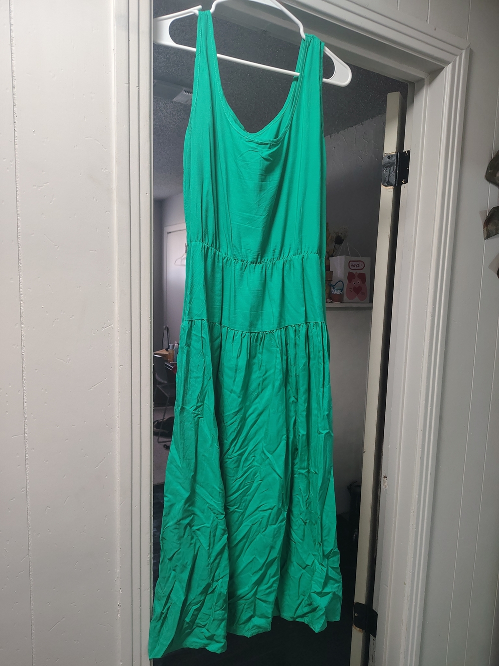 Sleeveless Tiered Maxi Dress in Emerald Green